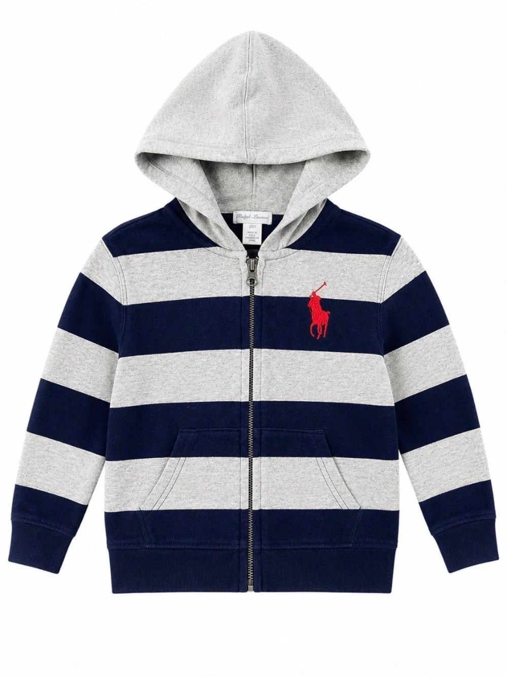 Polo by Ralph Lauren Boys Striped Zip Hoodie - 24 months
